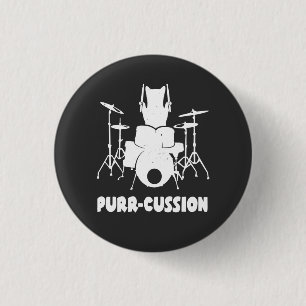 Cat Drummer Purr Cussion Funny Knapp