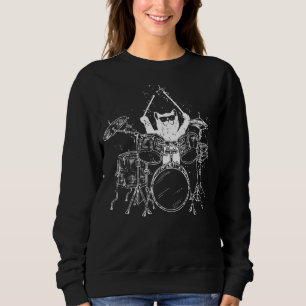 Cat Drummer spelar dammar Kvinnor T Shirt