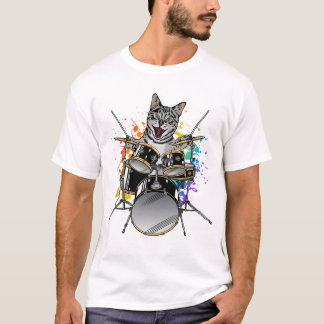 Cat Drummer spelar Drummer Manar T Shirt