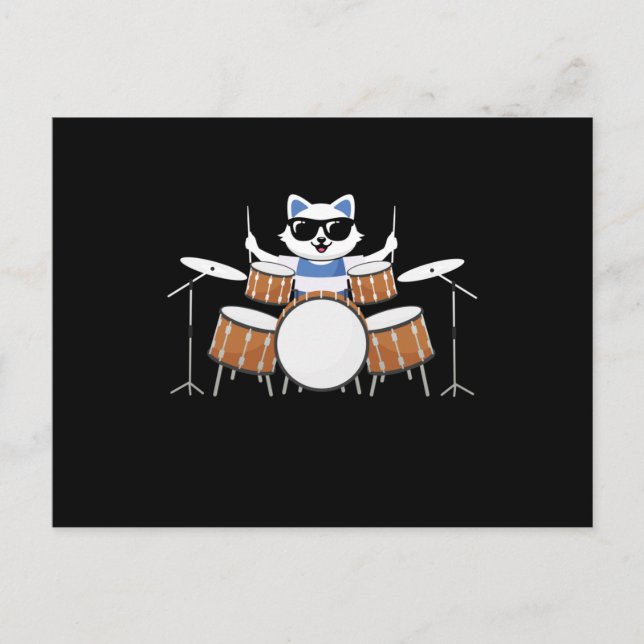 Cat Drums Vykort (Framsida)