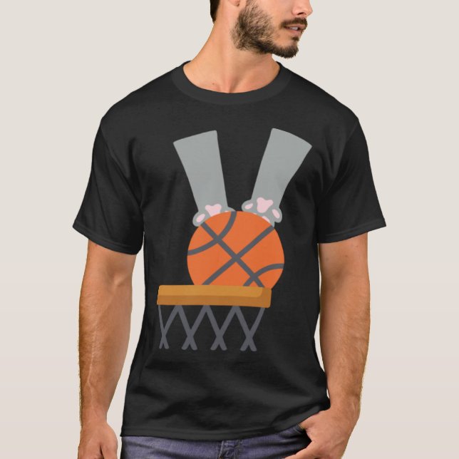 Cat Dunk cat dunking a basketball paws net T Shirt (Framsida)