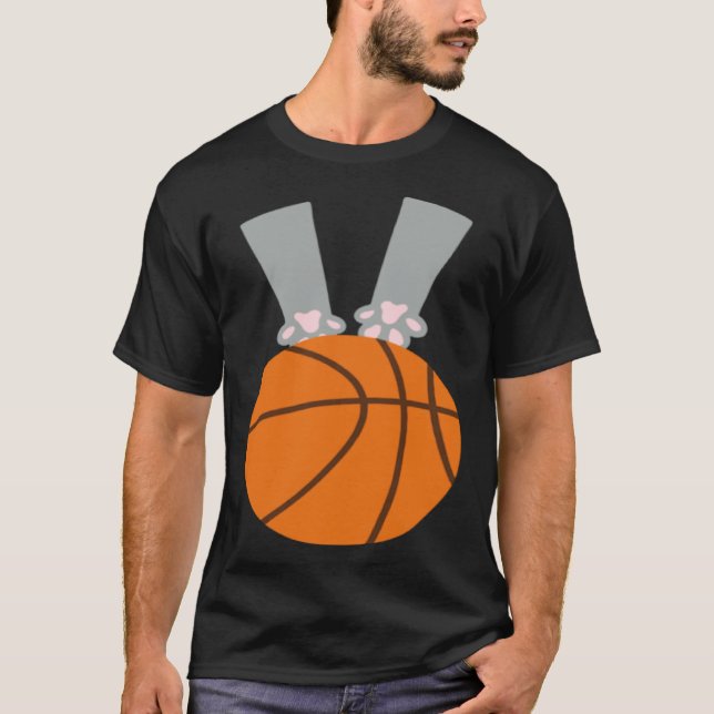 Cat Dunk cat dunking a basketball T Shirt (Framsida)