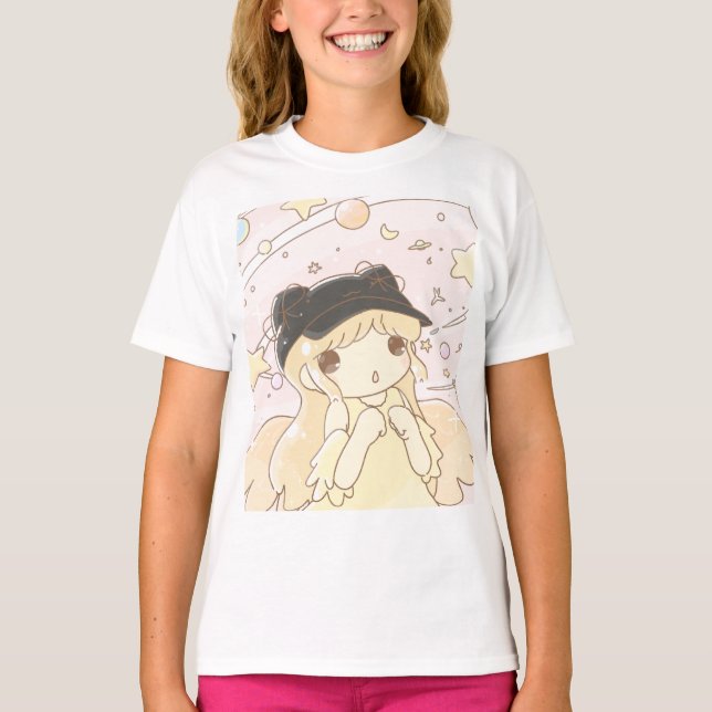 Cat-eared angel T-shirt basic (Framsida)