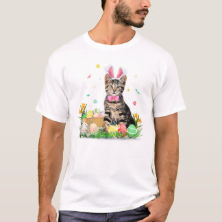 Cat Easter Day Bunny Eggs T Shirt
