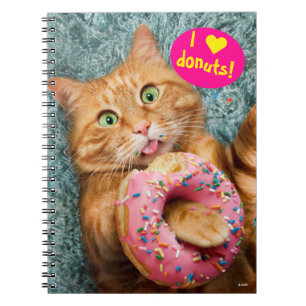 Cat Eating Donut Anteckningsbok