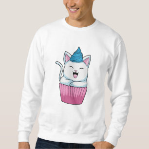 Cat Eating Muffin Lång Ärmad Tröja