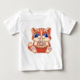 Cat Eating Pizza färg T Shirt