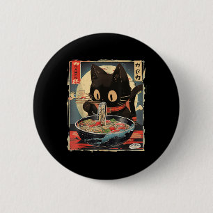 Cat Eating Ramen Noodle Funny Japanska Kawaii Anim Knapp