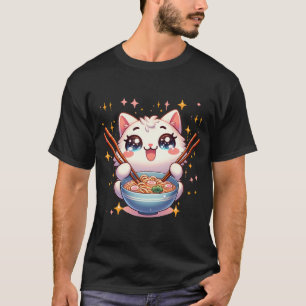 Cat Eating Ramen T Shirt