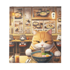 Cat Eating Ramen v1 Anteckningsblock