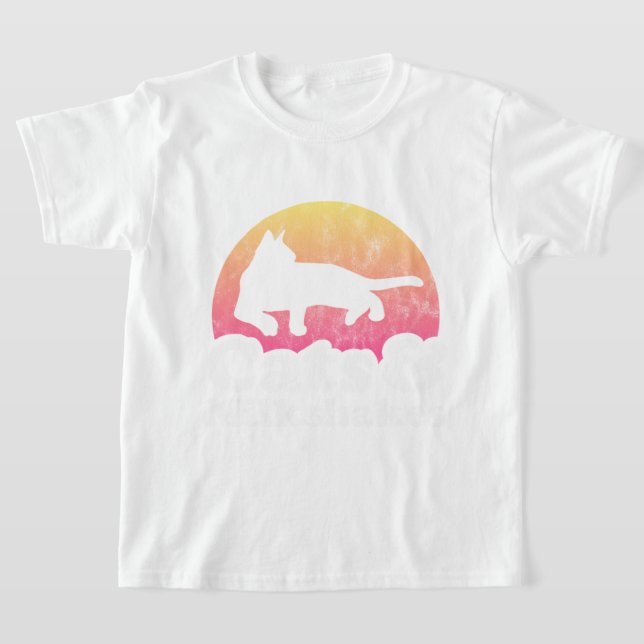 Cat Eating Spaghetti 46 T Shirt (Laydown)