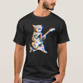 Cat EDM Rock musik-stift för Cat Lover Manar W T Shirt