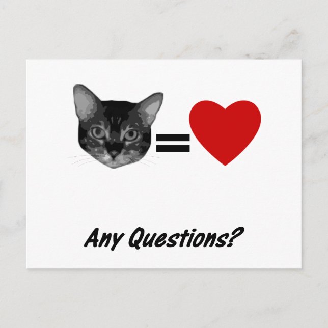 Cat Equals Kärlek Vykort (Framsida)