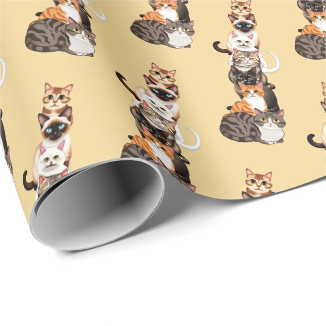 Cat-Er-Pillar-Kattdjuret Torn Presentpapper (Rullad Hörn)