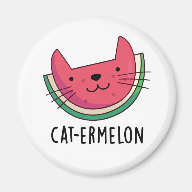 Cat-ermelon Funny Cat Watermelon Pun Magnet (Framsidan)