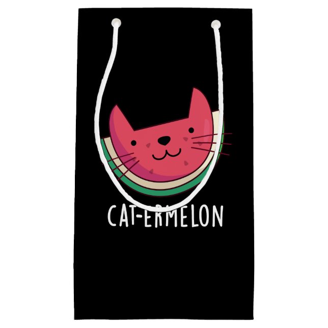 Cat-ermelon Funny Cat Watermelon Pun Mörk BG (Framsidan)