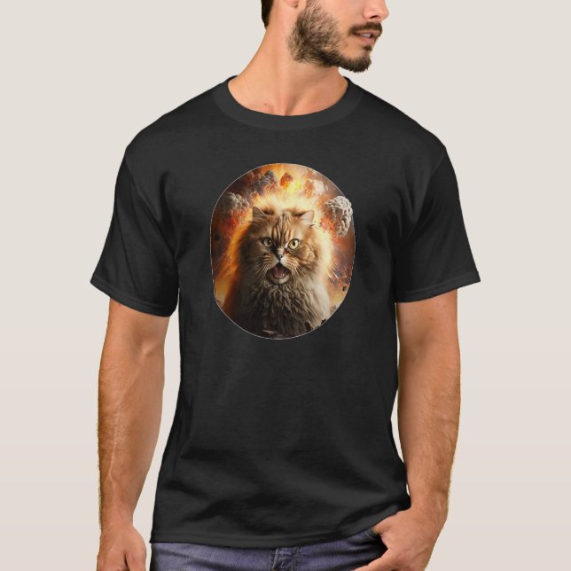 Cat Explosion Kitten Villain for of Cats Animals T Shirt (Framsida)
