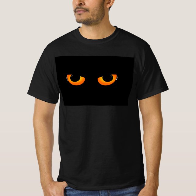 Cat Eyes, Black T-shirt, for Guys - Men T Shirt (Framsida)