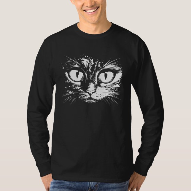 Cat Eyes Face Costume Mom Lady T Shirt (Framsida)