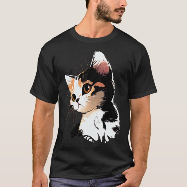 Cat Face  Cat  1 T Shirt (Framsida)