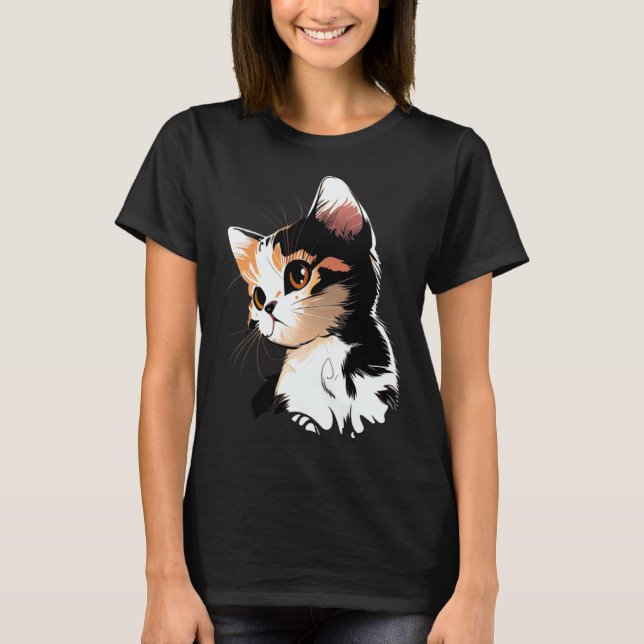 Cat Face  Cat  1 T Shirt (Framsida)