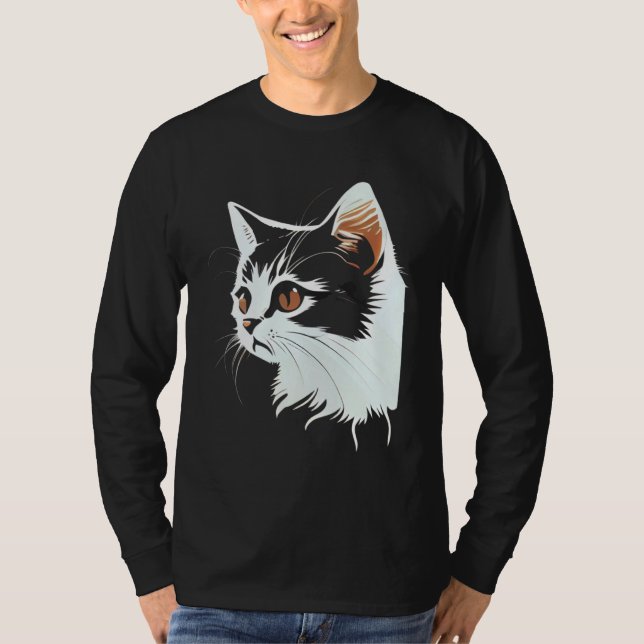 Cat Face  Cat  2 T Shirt (Framsida)
