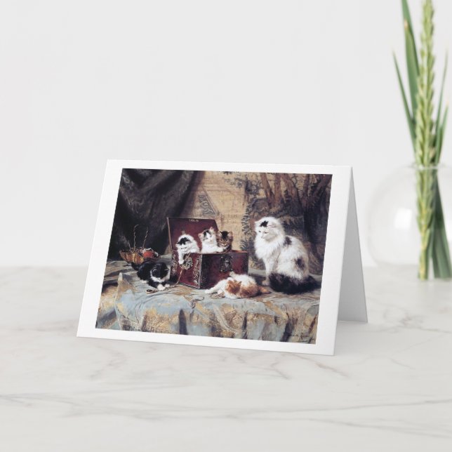 Cat Family, Henriette Ronner-Knip Kort (Framsida)