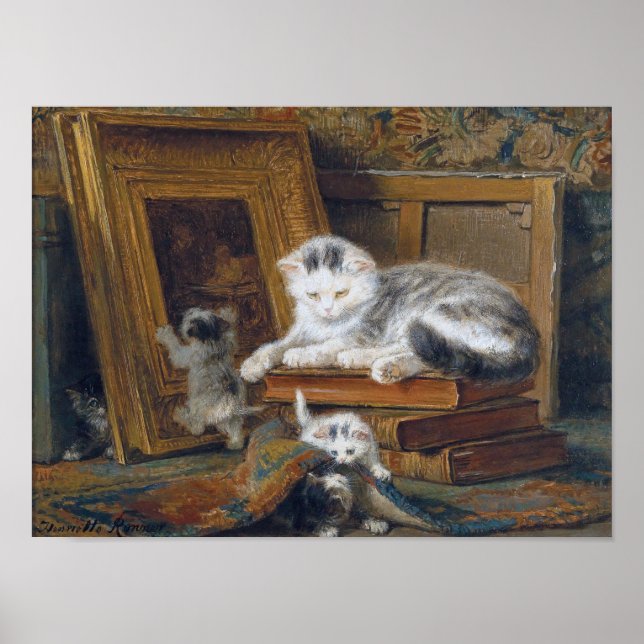 Cat Family, Henriette Ronner-Knip Poster (Framsidan)