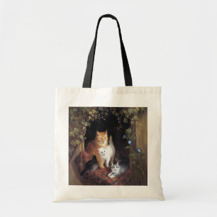Cat Family och Ivy Löv av Henriette Ronner-Knip Tygkasse