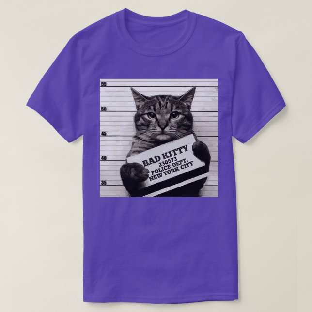 Cat-fängelset Jail Prisoner Bad Kattunge Mugshot T Shirt (Design framsida)