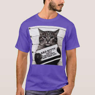 Cat-fängelset Jail Prisoner Bad Kattunge Mugshot T Shirt