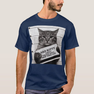 Cat-fängelset Jail Prisoner Bad Kattunge Mugshot T Shirt