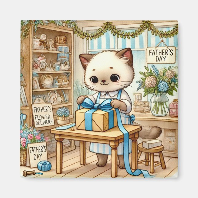 Cat Fars dag Magnet for Cat Pappor (Framsidan)
