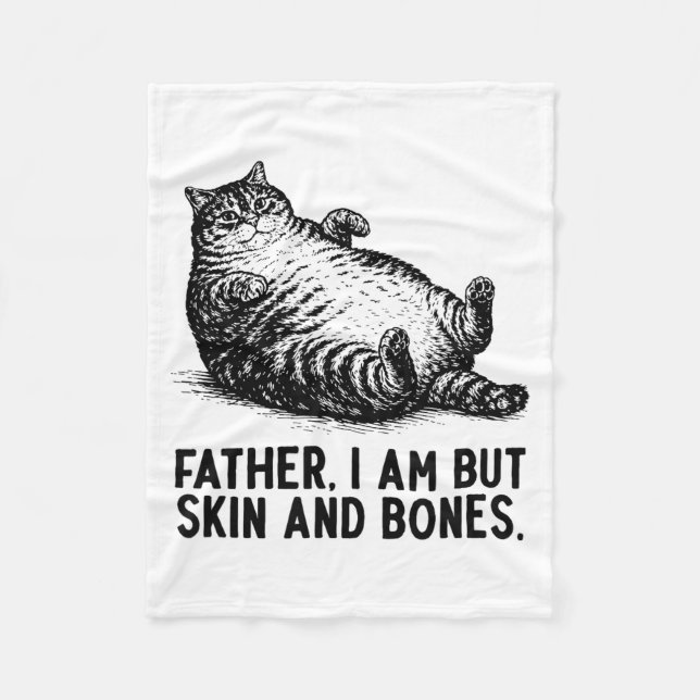 Cat Father I Am But Skin And Bones  Fleecefilt (Framsidan)