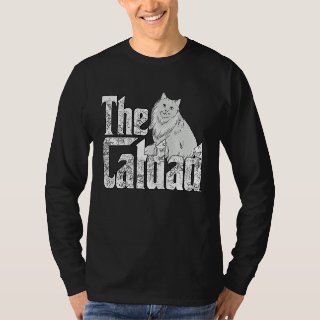 Cat Father The Catfather Crazy Cat Dad Papa T Shirt (Framsida)