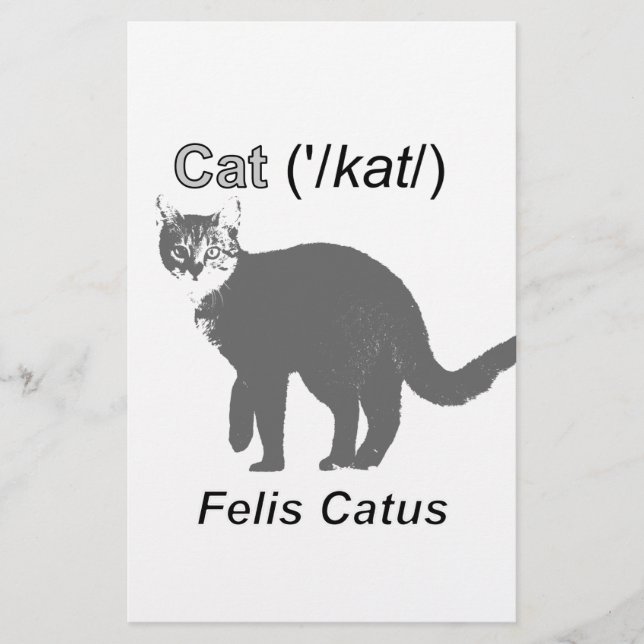 Cat Felis Catus Brevpapper (Framsida)