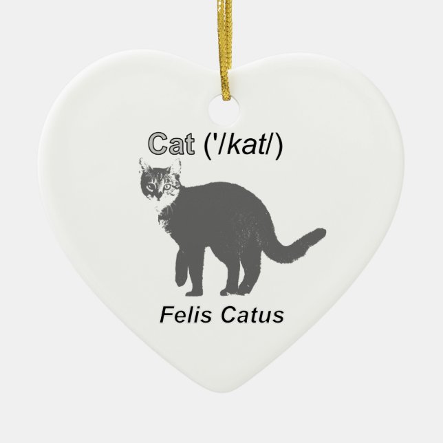 Cat Felis Catus Julgransprydnad Keramik (Framsidan)