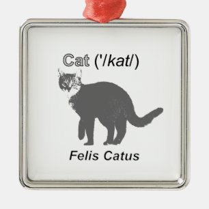 Cat Felis Catus Julgransprydnad Metall