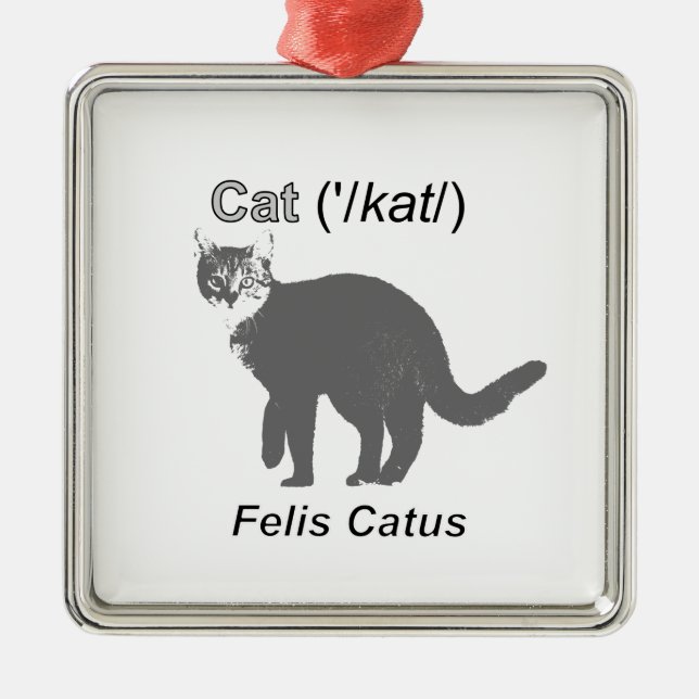 Cat Felis Catus Julgransprydnad Metall (Framsidan)