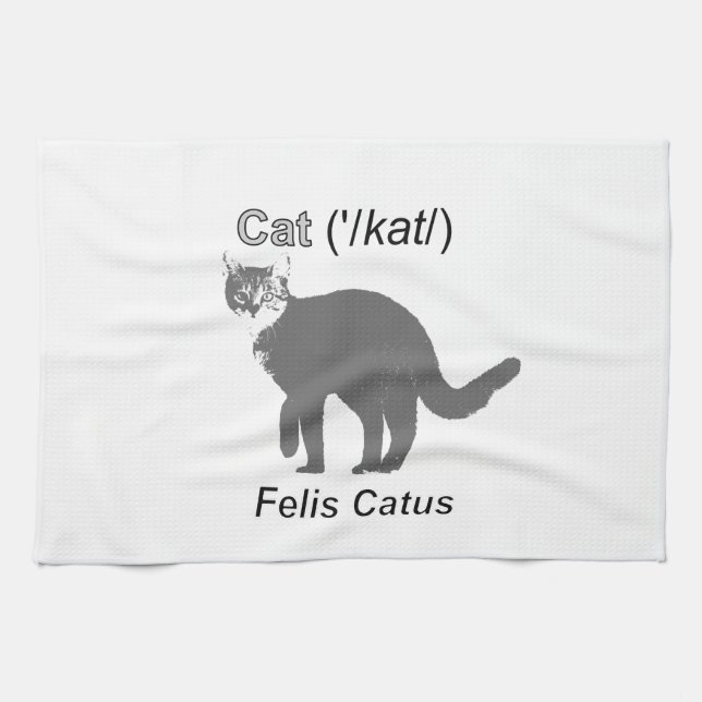 Cat Felis Catus Kökshandduk (Horisontell)