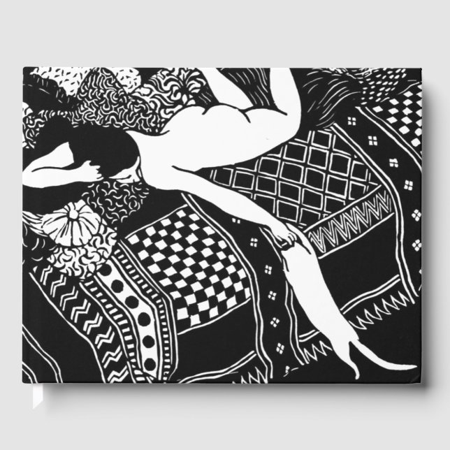 Cat Felix Vallotton Dam Bed Laziness La Paresse Gästböcker (Framsida)