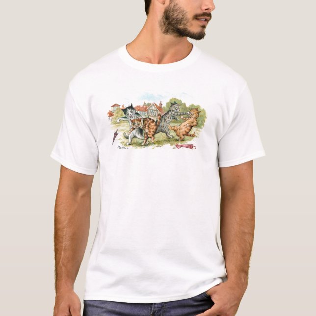 Cat Fight Louis Wain T Shirt (Framsida)