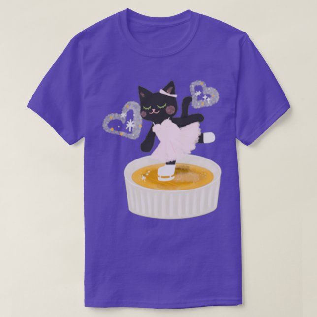 Cat figur som är skridskor på en läderbrulk t shirt (Design framsida)