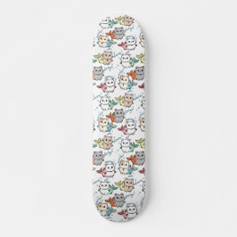 Cat Fish Illustration Skateboard