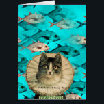 Cat Fish You Digital Collage jul Hälsningskort<br><div class="desc">Alla höger reserverade © Angelandspot</div>
