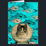 Cat Fish You Digital Collage jul Hälsningskort<br><div class="desc">Alla höger reserverade © Angelandspot</div>