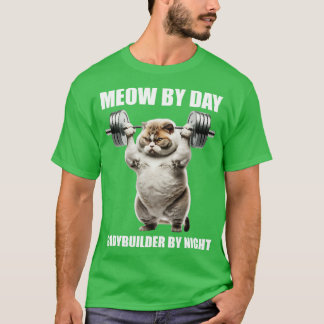Cat Fitness Älskare Gift Meow per day Bodybuilding T Shirt