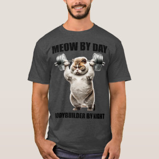 Cat Fitness Älskare Gift Meow per day Bodybuilding T Shirt