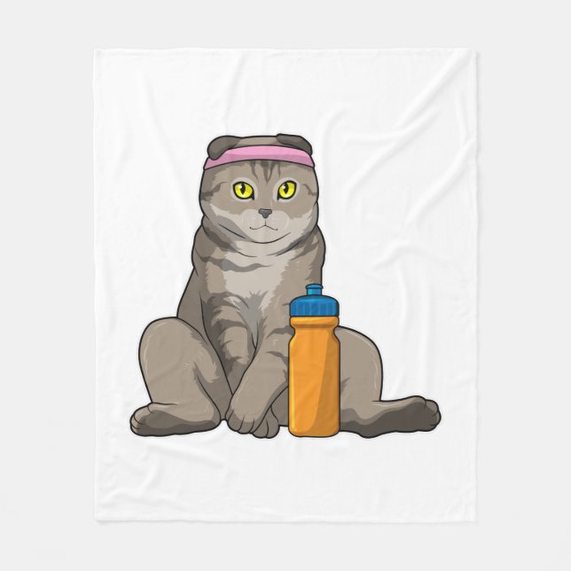 Cat Fitness Drinking mugg Fleecefilt (Framsidan)
