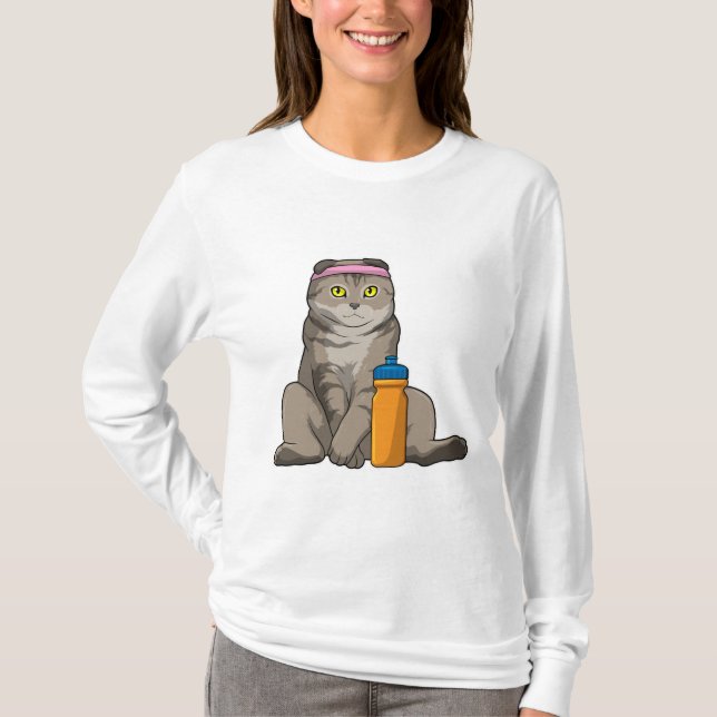 Cat Fitness Drinking mugg T Shirt (Framsida)